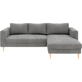 TRENDMANUFAKTUR Eckcouch Cord 2-Sitzer Grau