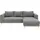 TRENDMANUFAKTUR Eckcouch Cord 2-Sitzer Grau