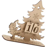 STOBAZA Weihnachts-adventskalender Aus Holz Mit Zahlen Für Tischdekor Weihnachts