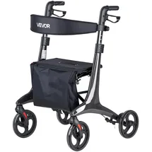 Vevor Rollator Faltbar mit Sitz Gehhilfe bis 136 kg Schwarz