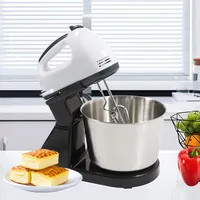 KüChenmaschine 100W Knetmaschine,Rührmaschine Mit 1,7L EdelstahlschüSsel,7Geschwindigkeiten,Mit 2xMixer,Küchenmaschinen für Brotteig