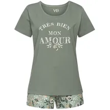 vivance dreams by lascana Shorty Pyjama grün geblümt 36-38
