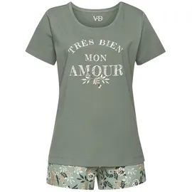 vivance dreams by lascana Shorty Pyjama grün geblümt 36-38