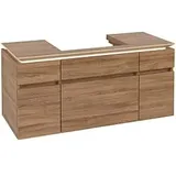 Villeroy & Boch Legato Waschtischunterschrank B683L0RH 120x55x50cm, Waschtisch mittig, mit LED-Beleuchtung, Kansas Oak