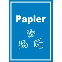 HB-Druck Papier Mülltrennung Aufkleber Text Symbol Karton A3 (297x420mm)