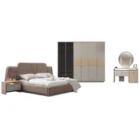 Celmo Schlafzimmer-Set COSTA inkl. Aufbau- und Premiumservice, (Spar-Set), Bett inkl. Nachtkommoden + Kleiderschrank + Schminktisch (wählbar) beige
