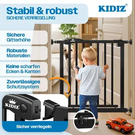 Kidiz Treppenschutzgitter 94 cm x 75 cm x 3 cm Schwarz
