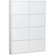VCM ebuy24 Pisa Schuhschrank mit 8 Klappen in Metall Weiẞ
