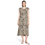 Cartoon Midikleid mit Muster Beige/Schwarz 46