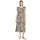 Cartoon Midikleid mit Muster Beige/Schwarz 46