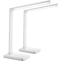 Tectake Schreibtischlampe Novaly, LED, dimmbar, klappbar, 5W - weiß,