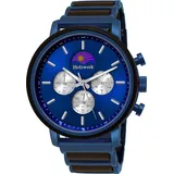 Holzwerk Germany Holzwerk BARUTH Herren Edelstahl & Holz Chronograph Mondphase Uhr, blau, schwarz