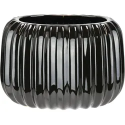 Dekovase I.GE.A. "Vase aus Keramik", schwarz, B:17cm H:12cm, Keramik, Vasen, Dekovase Blumenvase Modern für Tischdeko Tischvase Deko Trockenblume