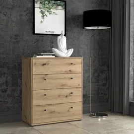 Forte Tempra 2 Schubladenkommode 73,7 x 85,5 x 34,8 cm Artisan Eiche / Beige