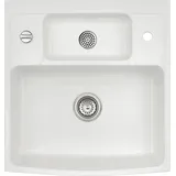 Systemceram CENTRA 60 links Einbauspüle Satin Excenterbetätigung 595 x 625 mm