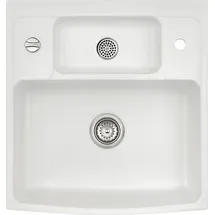 Systemceram CENTRA 60 links Einbauspüle Satin Excenterbetätigung 595 x 625 mm