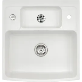 Systemceram CENTRA 60 links Einbauspüle Satin Excenterbetätigung 595 x 625 mm