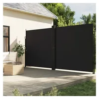 vidaXL Seitenmarkise Ausziehbar Schwarz 220x600 cm