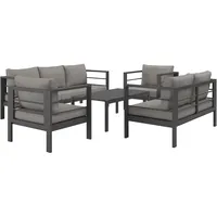Konifera Gartenlounge-Set »»New Jersey«« schwarz (schwarz, dunkelgrau,), Aluminium, Sitzmöbel-Sets,
