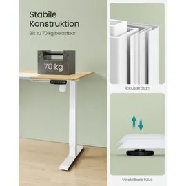 Songmics Höhenverstellbarer Schreibtisch elektrisch 160cm Memory-Funktion mit 4 Höhen pastellgelb - Gelb