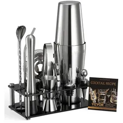 VEVOR Cocktail Shaker 14-teilig Barkeeper Set Edelstahl Bar-Werkzeuge Silber