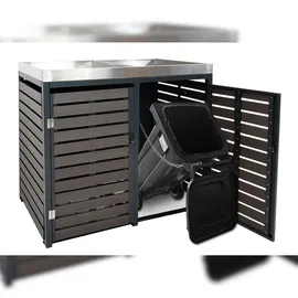 Proregal Mülltonnenverkleidung 124 x 134 x 84 cm walnuss