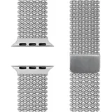 nalia Alvia Edelstahl-Armband für Apple Watch, Mesh-Loop Metallarmband - Stabil & Rostfrei Edelstahl Uhrenarmband, Silber,