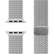nalia Alvia Edelstahl-Armband für Apple Watch, Mesh-Loop Metallarmband - Stabil & Rostfrei Edelstahl Uhrenarmband, Silber,