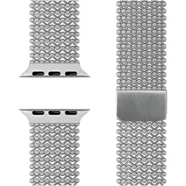 nalia Alvia Edelstahl-Armband für Apple Watch, Mesh-Loop Metallarmband - Stabil & Rostfrei Edelstahl Uhrenarmband, Silber,