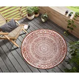 NORTHRUGS Teppich Siruma rund, 5 mm Höhe, In- Outdoor, Wendeteppich, Orientalisch, Teppich, Garten, Flur