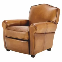 Casa Padrino Luxus Leder Sessel Braun / Schwarz - Luxus Echtleder Möbel