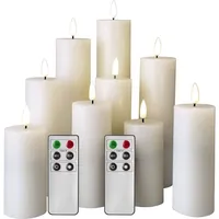Mobili Rebecca - Rebecca Mobili Set Von 9 Flammenlosen Weißen Elektrischen Kerzen Led Licht Mit Fernbedienung