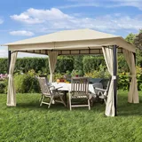 TOOLPORT Gartenpavillon Sunset Classic 3 x 4 m inkl. Seitenteile champagner