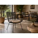 Vintagehaus Gartenstuhl Rattanstuhl Esszimmerstuhl Hacienda PE-Rattan Butterfly In/Outdoor schwarz