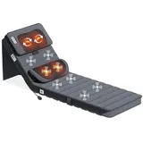 Massagematte Ganzkörpermassage, Extra dicke Massageauflage mit 8 Vibrationsmotoren, beweglicher Shiatsu-Hals-Massageeinheit - Dunkelgrau