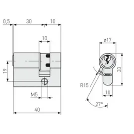 ABUS A93 Halbzylinder 10/65 mm