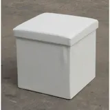 Echtwerk Sitzwürfel Kunstleder 38 x 38 x 38 cm Weiß