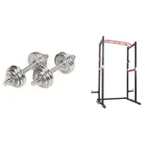 Sunny Health & Fitness 15KG Hantelset NO. 014 + Power Zone Stärke Rack SF-XF9925