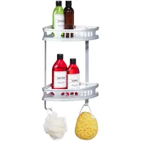 Relaxdays Badeckregal, Dusche, silber