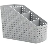 Fai Top Aufbewahrungskorb, Kosmetik Box, Organizer, Kunststoff, Aufbewahrungsbox für Schreibtisch, Büro, Schlafzimmer, Arbeitsplatte, Zuhause, Plastik, grau, 4 Grid