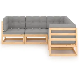 vidaXL Garten-Lounge-Set 5-tlg. grau