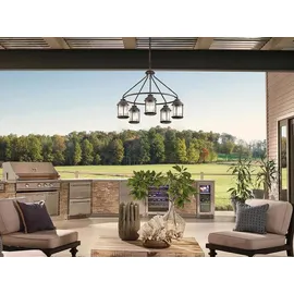 Elstead Lighting Ashland Bay 5-flg. Ø 66,3 cm grau Aluminium, Glas, Metall