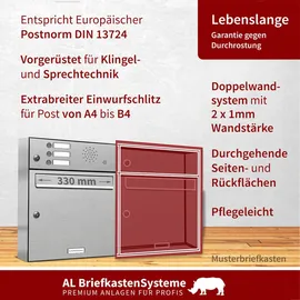 AL Briefkastensysteme 7 Fächer Edelstahl