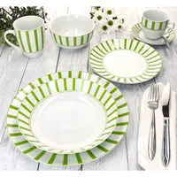 Mambocat Split grün 6x Speiseteller Ø27cm Porzellan 6 Personen