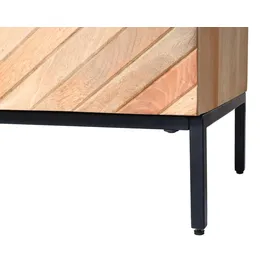 Mendler HWC-L95 TV-Rack 56x145x43cm Natur Holz, Metall, MDF
