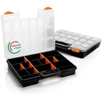 BigDean 2 Stück Sortimentskasten stapelbar 38x33x6cm praktische Sortierbox mit