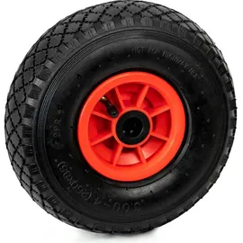 Grafner 2er Set Grafner® Sackkarren/Bollerwagenrad 3.00-4 PU Luftbereifung Kunststoff Felge