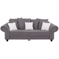 Home affaire Big-Sofa King Henry Mega Sofa, viel Platz, Breite 242cm, Federkern, in legerer Polsterung und vielen losen Kissen grau