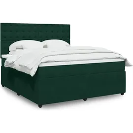 vidaXL Boxspringbett 180 x 200 cm Dunkelgrün