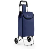 Cheffinger 27L Einkauf Trolley Einkaufswagen Shopping Trolley Tasche Aluminium Dunkelblau